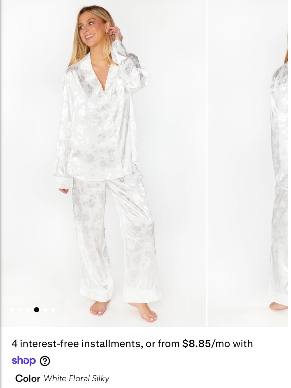 Show Me Your MuMu White Floral Satin Pajama Set